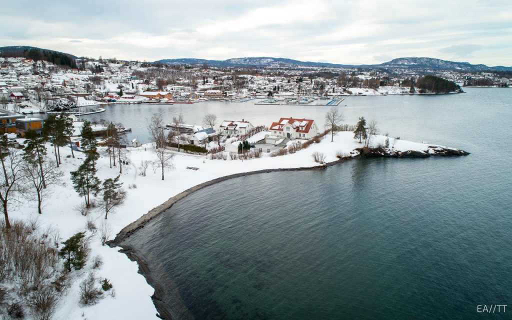 Dronefotografi av bolig i Østfold