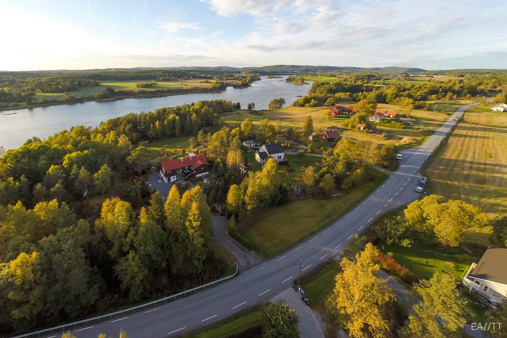 Dronefoto av bolig, Østfold